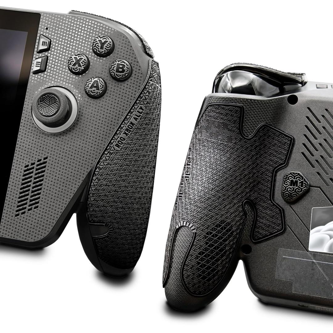 Luck&Link Controller Grip For Rog Xbox Ally/X, Textured Skin kit,Anti-Skid Sweat-Absorbent Controllers Handle Grips, Buttons,Triggers,D-pad (Ultra - Obsidian Black)