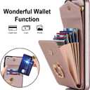 Asuwish Phone Case for Samsung Galaxy S21 5G 6.2 inch Wallet Cover with Tempered Glass Screen Protector and RFID Blocking Ring Stand Credit Card Holder Cell Accessories S 21 21S G5 Women Men Rose Gold