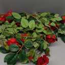 Rose Vine Artificial Flower Garland Fake Hanging Rose Ivy Plants 6ft for Wedding Home Party Garden Arrangement Decor Pack of One (Red)