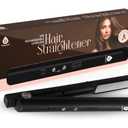 Pursonic USB Rechargeable Cordless Hair Straightener with 2 * 4500mah Batteries - Portable Hair Straightener with 3 Temp Level, LED Indicators & Ceramic Coated Flat Iron (Black)