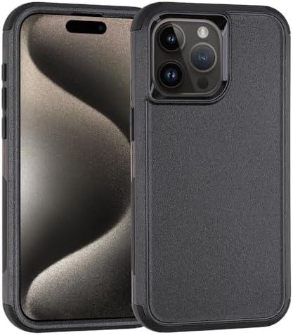 Co-Goldguard for iPhone 15 Pro Case, [Shockproof][Drop-Proof][Heavy Duty Protection] Phone Case Cover, 3 in 1 Phone Case for iPhone 15 Pro 6.1 inch (Black), Set of 3