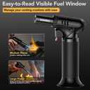 Sondiko Butane Torch Lighter with Visible Fuel Window, Refillable Soldering Torch with Adjustable Flame for Welding, Resin Art, Industrial(Butane Gas Not Included)