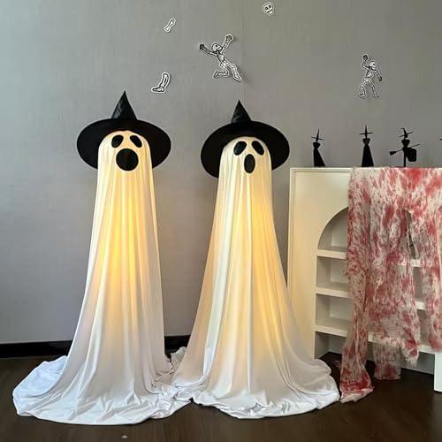 Justforjoyful 2 Packs Halloween Ghost Decor Outdoor Light up Ghost Kit Indoor Spooky Halloween Party Decorations for Front Porch Garden Lawn with Easy to Assemble Halloween Decorations Justforjoyful 2 Packs Halloween Ghost Decor Outdoor Light up Ghost Kit Indoor Spooky Halloween Party Decorations for Front Porch Garden Lawn with Easy to Assemble Halloween Decorations