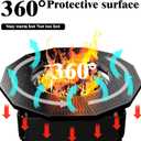 Fire Pit Surround Tabletop for Solo Stove Yukon 2.0 27 Inch, Fire Pit Surround Table Top, Accessories for Solo Stove, Adjustable with UV-Resistant Outdoor Fabric, Metal Black