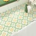 12"x12" Green Boho Floral Peel and Stick Floor Tile Self Adhesive Waterproof Vinyl Flooring Removable Linoleum Stick on Floor Tiles for Bathroom Kitchen Bedroom Pet House Living Room