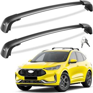 Tuyoung 220lb Lockable Roof Rack Cross Bars Compatible with Ford Escape 2020 2021 2022 2023 2024 2025 with flush side rails, Heavy Duty Anti-Theft Aluminum Roof Rails Crossbars Cargo Carrier Bag Black