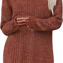 OFEEFAN Women's V Neck Long Sleeve Shirts Casual Fall Winter Tunic Tops Lightweight Sweaters, Caramel Orange, Size S