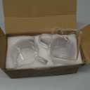 Espresso Cups Set of 2, 4 Oz Espresso Shot Glass with Handle Double Spout Cups Clear Glass Milk Cup Coffee Accessories Great for Making Coffee Desserts Salad Dressing