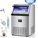 Commercial Ice Maker Machine, 175Lbs/24H with 45Lbs Storage, 55Pcs Clear Ice Cubes in 8-15Mins, Freestanding Stainless Steel Ice Machine for Home, Bar, Party, Office - Fast Ice Making & Easy to Clean