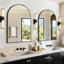 Vanity Bathroom Mirror for Wall, 2 Pack 30"x20" Arched Bathroom Mirror for Over Sink, Arched Metal Frame for Bedroom, Living Room, Entryway, Hanging or Leaning, Black