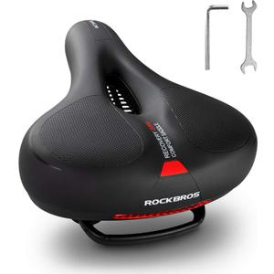 ROCKBROS Bike Seat Cushion for Men Women with Dual Shock Absorbing Ball Memory Foam - Ergonomic Bike Saddle, Handle for Easy Transport Soft Wide Waterproof Exercise Bicycle Seat for Peloton, Road Bike