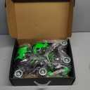 ECOO Roller Skates for Girls Boys Ages 4-12, Toddler Kids 4 Size Adjustable Light up Wheels Beginner Skates (Green, Medium) Big Kids（13j-3 US）