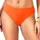 Zmart Women Full Coverage Bikini Bottoms - Mid Rise Bathing Suit Swim Bottom Swimsuit Swimwear (Medium, Neon Orange)