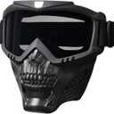 Paintball Mask Anti Fog,Tactical Full Face Mask Ski Mask Goggles Detachable Adjustable,Motorcycle Riding Face Protection (Gray)