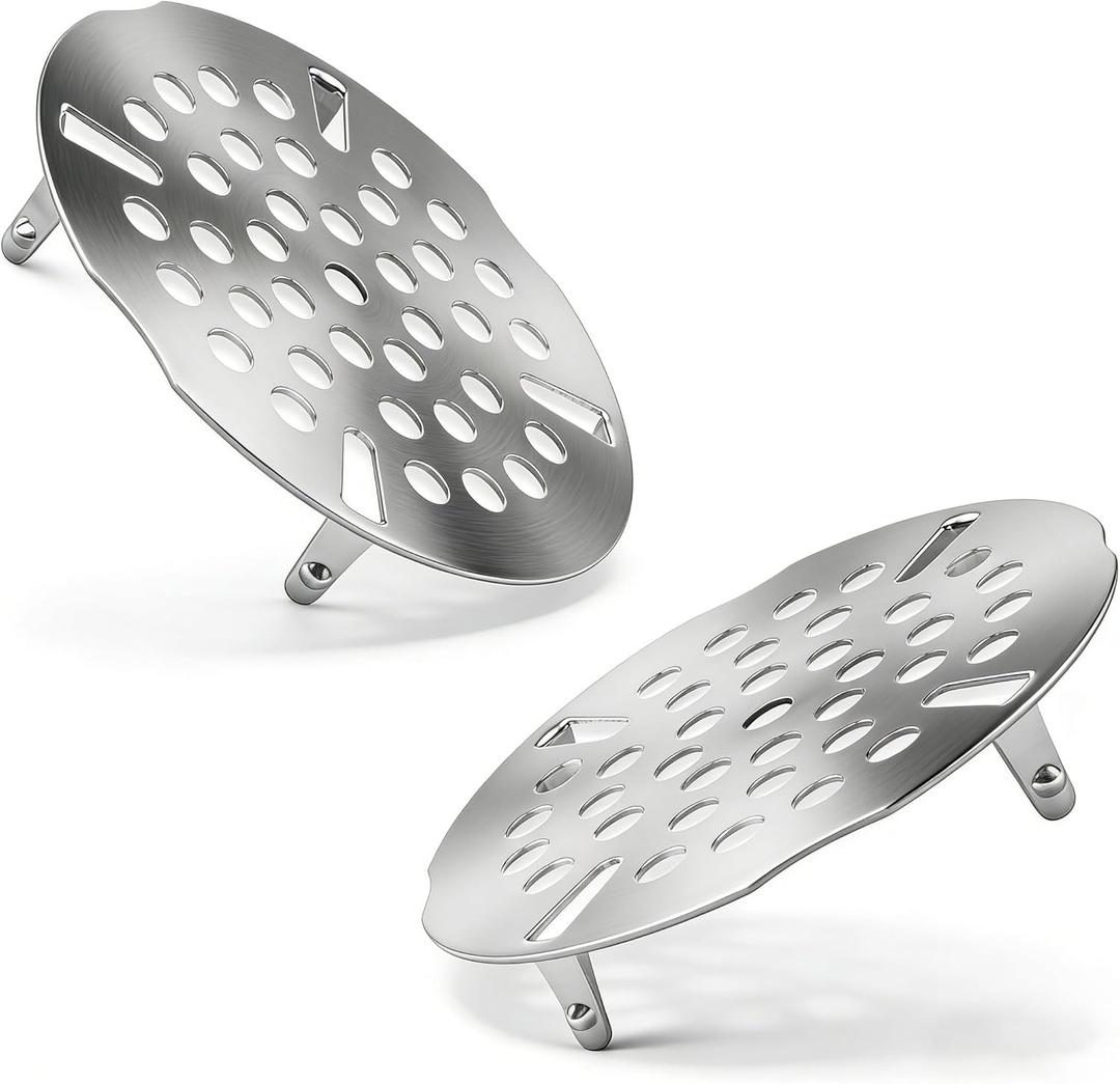 3 Inch Drain Cover Kitchen Sink Strainer, Kitchen Sink Strainer, Commercial Sink Drain, Flat Strainer, Durable Sink Strainer Basket, Replacement Drain Cover on 3-Inch Drain Pipe, 2-Pack