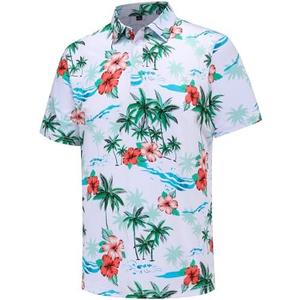 Polo Shirts for Men Short Sleeve Golf Shirts Dry Fit Moisture Wicking Fashion Print Men's Golf Shirt, M