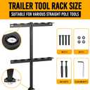 Trailer Tool Rack Shovel Holder - Shovel Rack for Trailer with 6 Tool Holes with Rubber Grommets, Classical Black