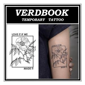 2 Sheets Waterproof Temporary Tattoo Last 7-15 Days, Framed Bloom | Semi Permanent Tattoos30s Apply Realistic Body Stickers for Beach Parties Festival Daily Wear, Fake Tattoo for Women & Men