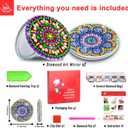 2 x CharySim 2 PC Diamond Art Compact Mirror Kits for Teen Girl Adults Women with Painting and Crafts Kits for Girls 8 12 Kids Old Ages 7 9 10 11 13 14 Year Birthday Gift(Mandala Pink)