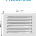 PATIKIL 8 x 6 Inch Aluminum Vent Cover, Screen Air Grille Ventilation Cover HVAC Louvered Grill for Home Kitchen Fireplace Wall Ceiling, Silver Tone