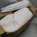 downluxe Goose Feather and Down Pillows - 2 Pack Gusseted Hotel Collection Feather Pillows for Back, Stomach or Side Sleepers, Queen Size Set of 2 (18"x26"x2") (Gusseted Vertical Stripes)