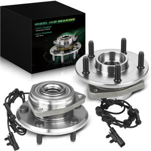 Set of 2 Front Wheel Bearing and Hub Assembly with ABS & 5-Lug Fit for:-Jeep Wrangler 2011 2012 2013 2014 2015 2015 2017, Wrangler JK 2018 3.6L 3.8L OE# 513369 HA590482 52060398AD 52060398AE