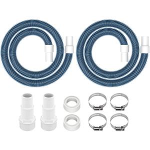 ANTOBLE 1 1/2" Swimming Pool Filter Hose Above Ground Pool Pump Hose Replacement Kit (6 Feet, 2 Hoses+4 Clamps+2 Adapters+2 Tapes)