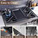 Stove Gap Covers Stainless Steel, 2Pack Retractable Length 13.8" to 27.5" Width 0.79", Heat-Resistant Stove Gap Filler & Range Trim Kit for Gaps Between Stove Top & Counter-Black