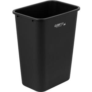 Restaurantware-Clean Tek Professional 7 Quart Trash Can, 1 Kitchen Garbage Bin - 1.75 Gallon Capacity, Rectangular, Black Plastic Trash Bin, Stackable, For Bedroom, Office, Bathroom And More