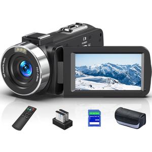 Gcasio 8K Camcorder 64MP Video Camera YouTube Vlogging Camera IR Night Vision WiFi 18X Digital Zoom Webcam 3.0”Touch Screen Camcorders with Microphone, 32G SD Card, Remote Control and 2 Batteries