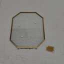 Pressed Flower Frames, Glass Floating Frames for Display Dried Plant Specimen Picture, Hanging Brass Photo Frame with Chain, Double Clear Glass, Vintage Wall Decor, Octagon, Gold, 8x10 Inches