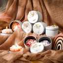 4 x Threlaco 12 Pcs Bridesmaid Gift Scented Candles Wedding Bridesmaid Proposal Candle Soy Wax Flower Candles Sets for Women Maid of Honor Wedding Bridal Shower Favors for Guests(Mixed Color)