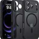 Oterkin Magnetic for iPhone 17 Pro Max Case Matte, Upgraded Full Camera Protection Compatible with MagSafe Frosted Translucent Shockproof Anti-Scratch Slim Fit Case Military Grade Protection (Black)