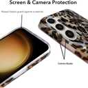 J.west Case for Samsung Galaxy S23 Case 6.1-inch, Luxury Sparkle Translucent Clear Leopard Cheetah Print Pearly Design Soft Silicone Slim TPU Protective Phone Case Cover for Girls Women (Bling)