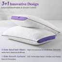 BPC Shredded Memory Foam Pillow Queen Size, Cooling Bed Pillow for Sleeping, Adjustable Firm Soft Support for Side Back Stomach Sleepers, Hypoallergenic Removable Washable Cover, CertiPUR-US, 1 Pack