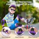 WayEee 6PCS Kids Protective Gear Set, Knee Pads for Kids 3-14 Years Old, Toddler Knee Pads and Elbow Pads, Wrist Guards Set, Skating Cycling Bike Rollerblading Scooter, Upgraded & Durable Material