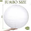 Retisee 8 Pieces 30 Inch White Jumbo Paper Lanterns Large Hanging Chinese Japanese Paper Lanterns Decoration for Home Wedding Party Ceiling Decoration