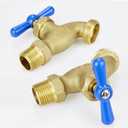 TMOK Large Flow Outdoor Spigot Water Faucet Hose Bib 1/2"Male NPT Inlet x 3/4" Male GHT Outlet Heavy-Duty Brass Garden water Valve, Multi-Turn Water Control, Includes Teflon Tape & Washers