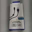 6 Foot Braided Nylon Micro Black Chrome USB Charge/Sync Cable