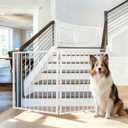 52" Extra Wide Dog Gate Indoor, Heavy Duty Metal Freestanding Dog Gate-Auto Close, Foldable Pet Fence – Anti-Topple Stability Feet for Stairs, Doorways,House,Porch,Deck,Yard(2 Panels,White)