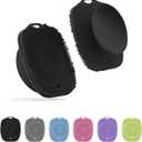 Soft Silicone Body Scrubber, Gentle Like a Hand Exfoliating Your Skin and Build Up Lather Easily, Back Large Suction Cup Easy to Store, Long-Lasting & Deep Clean (Black)
