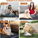 PHOPHO Couch Cover for Dogs Washable, Sofa Cover Protector for l Shape, Non Slip Dog Blanket Cover, Friendly Pet Mat Bed for Outdoor, Soft (Dark Gray, 27.6" x 59")
