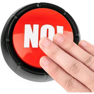 NO Button Desktop Sound Toy Great for All Ages Fun Stress Reliever, Party Games Tools Holiday Supplies Board Games Toy Gift (Red)