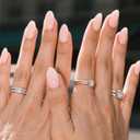 Artquee Press on Nails Short Soft Pink Almond False Tips Glossy Reusable Fake Stick on Nails Kit for Women - 32 Pcs 16 Sizes