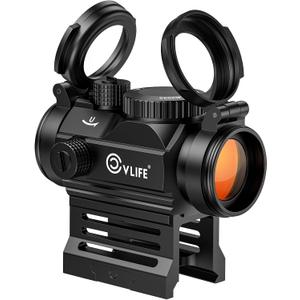 CVLIFE FoxSpook Motion Awake Red Dot Sight, 2 MOA Red Dot Scope Auto On & Off, 1x20mm Red Dot Optics with Low Profile and Lower 1/3 Co-Witness Mount, Flip Lens Covers and Anti-Reflection Device