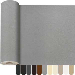 OcePor Self Adhesive Leather Repair Patch, 36 x 90 inch Leather Repair Tape, Leather Patches for Furniture, Vinyl Leather Repair Kit for Couches, Boat Seats, Furniture, Cars(Grey) (36 x 90 Inches)