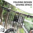 ROCKBROS Folding Bike Basket Sturdy Front Bicycle Basket Easy to Install for Scooter Mountain Bike and Beach Cruiser
