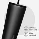 Corkcicle Cold Cup Insulated Tumbler with Straw - Keeps Drinks Cold for 12 Hours - Triple-Insulated Stainless Steel - Leak-Resistant Lid - Summer Drinkware Gift - 24 oz - Ceramic Slate