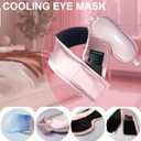 2 Packs Cooling Eye Mask and Neck Ice Pack Wrap,Hot Cold Compress Ice Pack for Neck,Cold Gel Cooling Mask for Sleep,Reusable Ice Eye Mask Cold Compress for Puffy Eyes,Pink