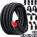 10AN Fuel Hose Kit - 20FT Nylon Braided Fuel Lines with 14PCS 10AN Fitting Adapter (45,90 Degree) CPE Gas Line